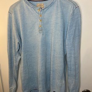 Blue Long Sleeve Henley Tee